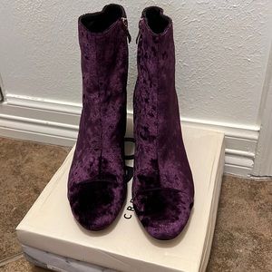 Purple Velvet Boots